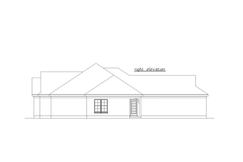 Home Plan Right Elevation of this 3-Bedroom,1448 Sq Ft Plan -203-1004