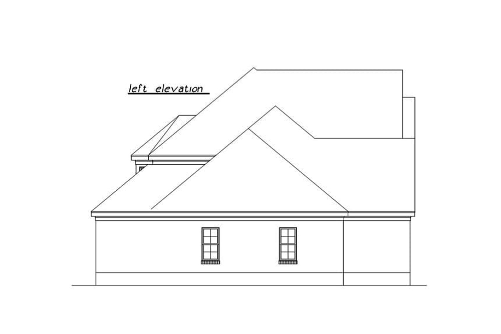 Home Plan Left Elevation of this 5-Bedroom,3311 Sq Ft Plan -203-1005