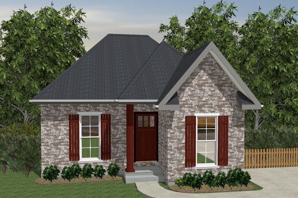 Front View of this 2-Bedroom, 800 Sq Ft Plan - 203-1006