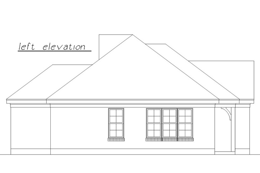 Home Plan Left Elevation of this 2-Bedroom,800 Sq Ft Plan -203-1006