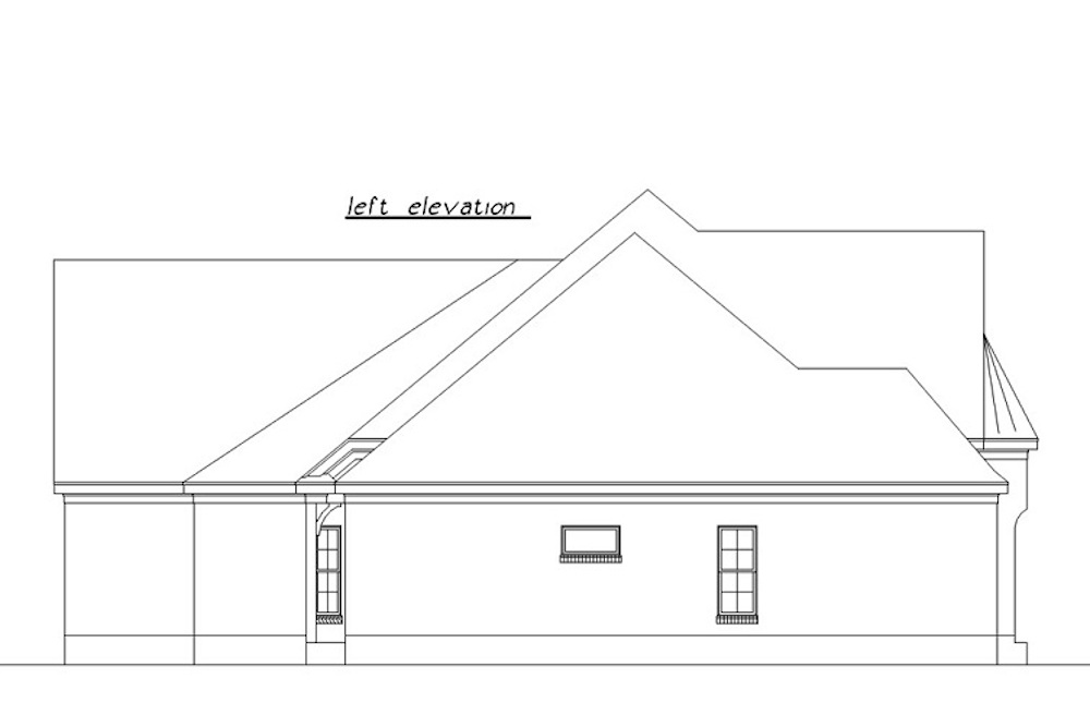 Home Plan Left Elevation of this 3-Bedroom,3230 Sq Ft Plan -203-1007