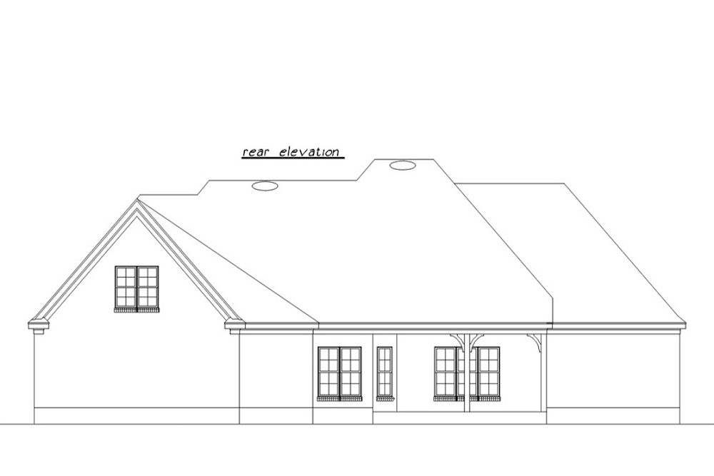 Home Plan Rear Elevation of this 3-Bedroom,3230 Sq Ft Plan -203-1007