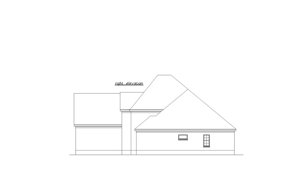 Home Plan Right Elevation of this 3-Bedroom,1341 Sq Ft Plan -203-1009