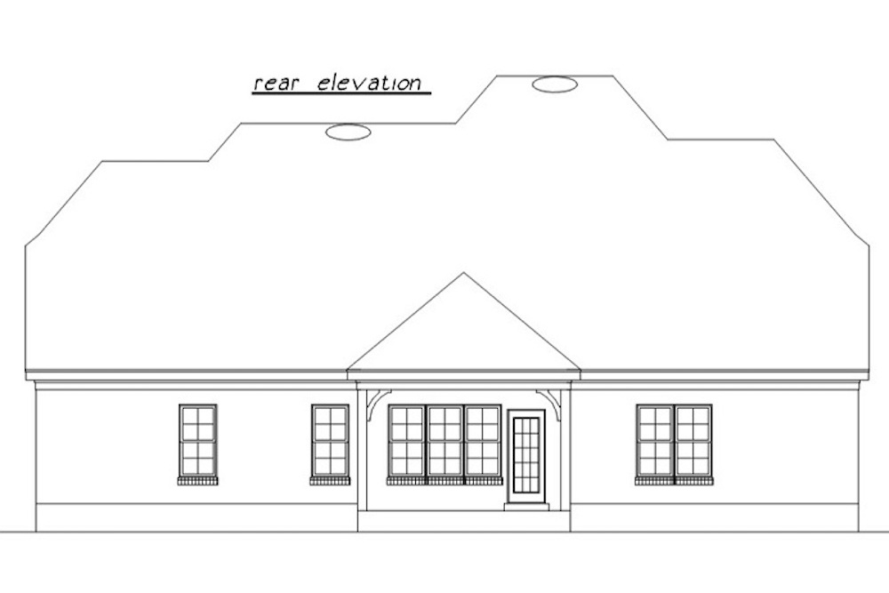 Home Plan Rear Elevation of this 4-Bedroom,2992 Sq Ft Plan -203-1010