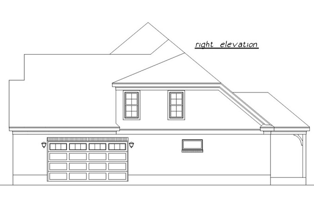 Home Plan Right Elevation of this 4-Bedroom,2992 Sq Ft Plan -203-1010