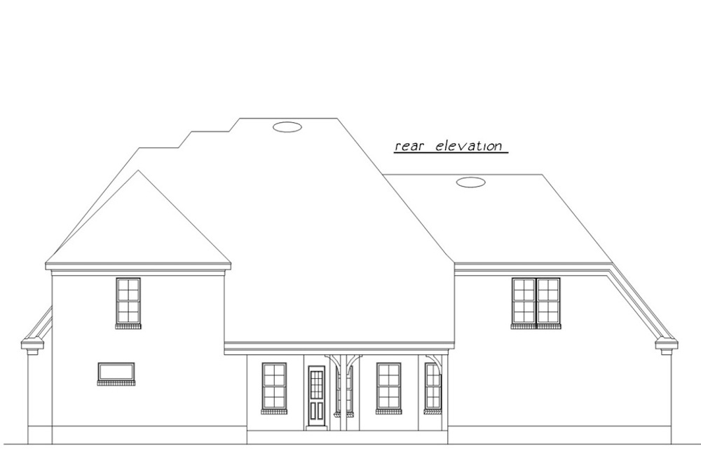 Home Plan Rear Elevation of this 4-Bedroom,2627 Sq Ft Plan -203-1011