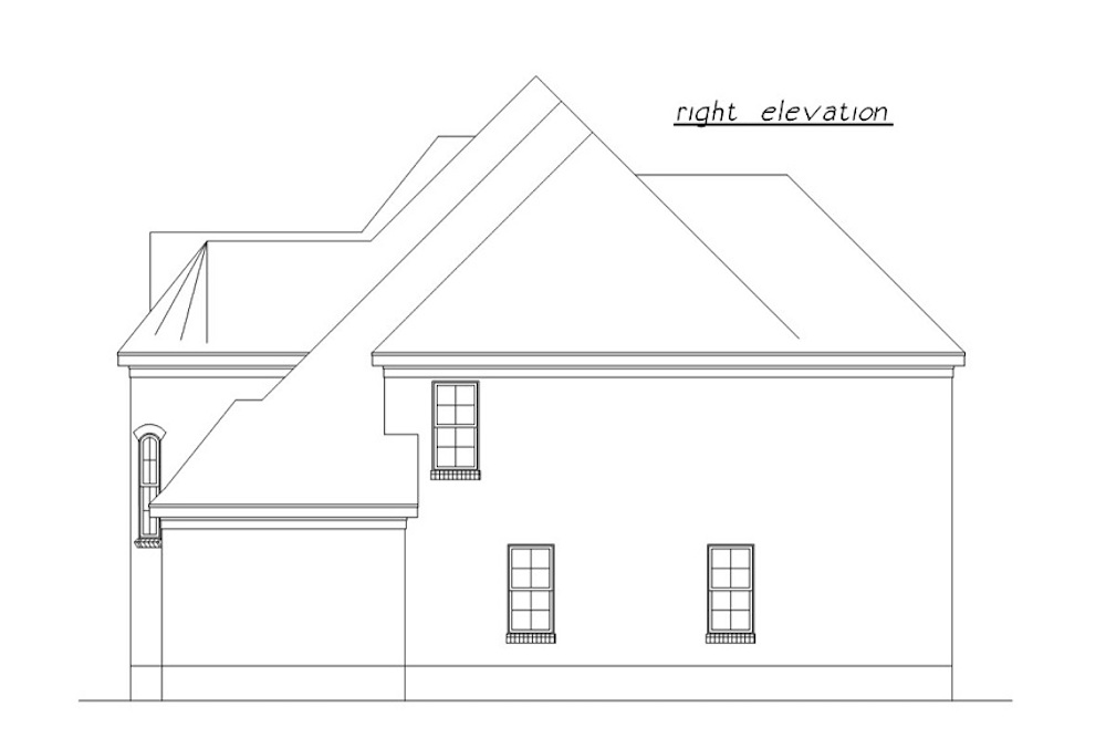 Home Plan Right Elevation of this 4-Bedroom,2627 Sq Ft Plan -203-1011