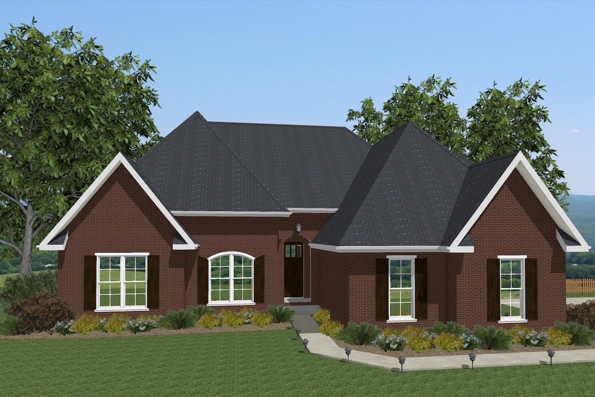 Front View of this 4-Bedroom, 3069 Sq Ft Plan - 203-1012