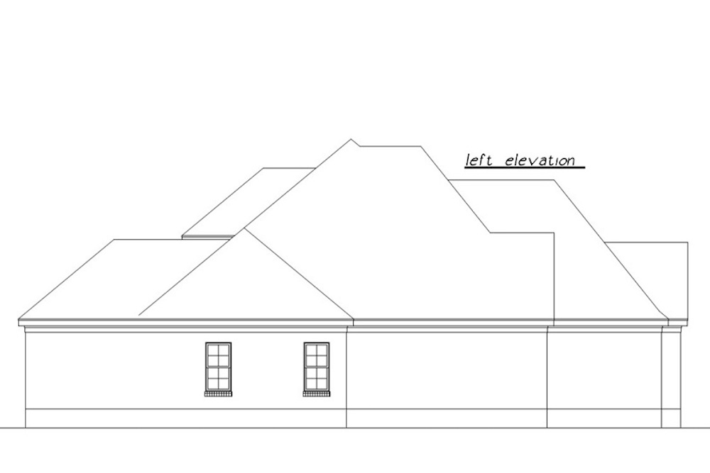 Home Plan Left Elevation of this 4-Bedroom,3069 Sq Ft Plan -203-1012
