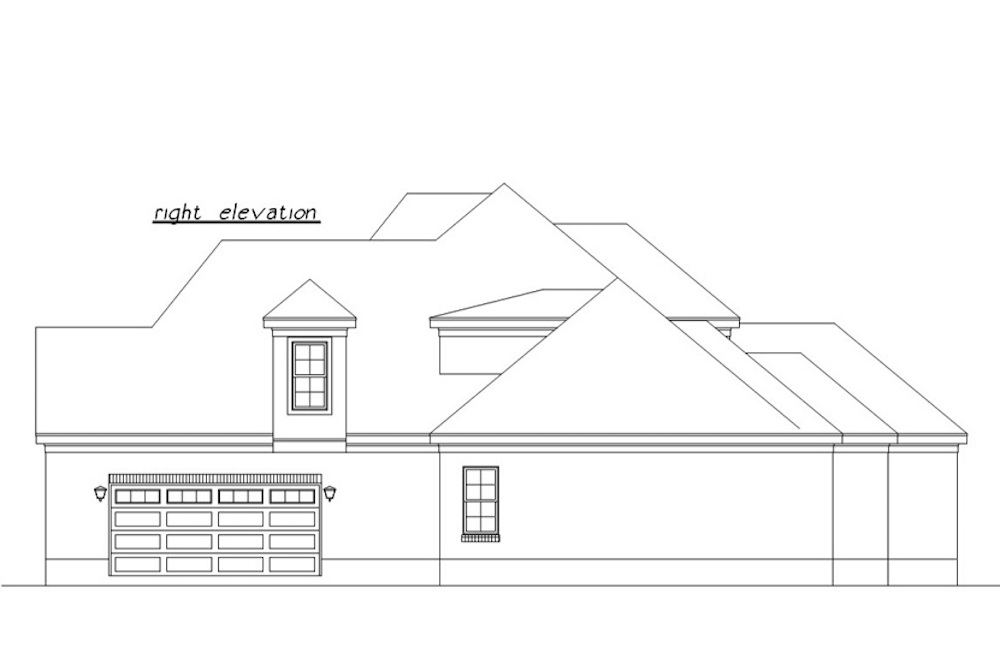 Home Plan Right Elevation of this 4-Bedroom,3069 Sq Ft Plan -203-1012