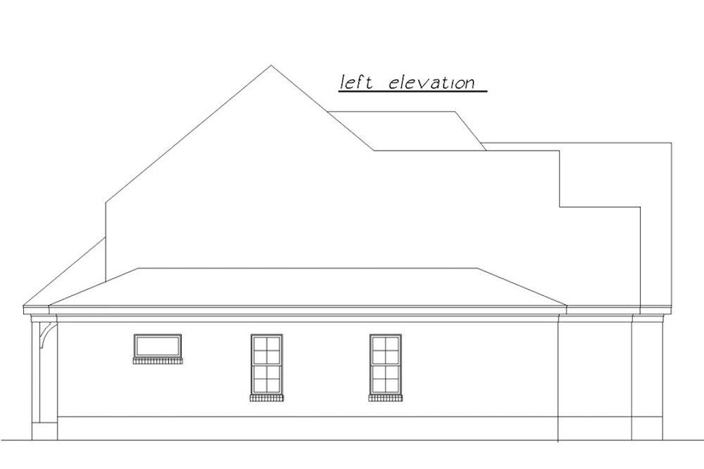 Home Plan Left Elevation of this 4-Bedroom,2517 Sq Ft Plan -203-1013