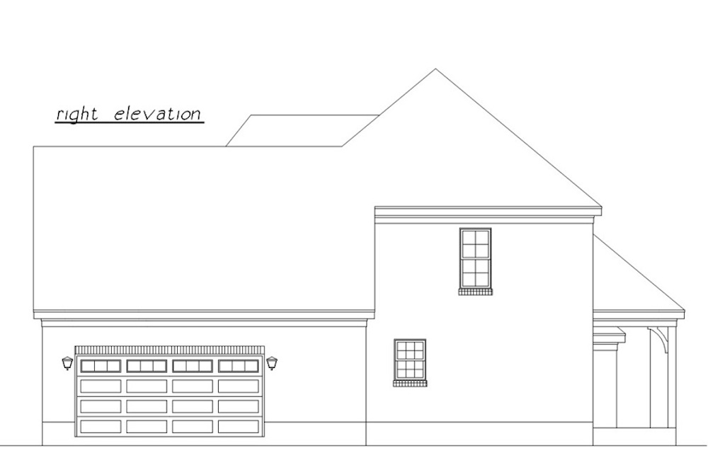 Home Plan Right Elevation of this 4-Bedroom,2517 Sq Ft Plan -203-1013