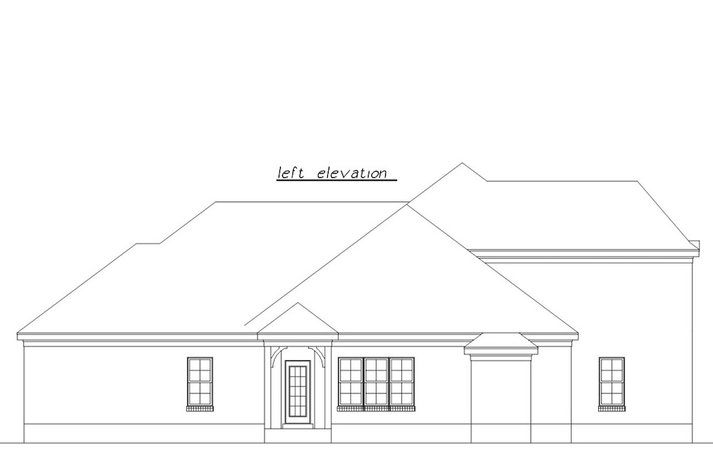 Home Plan Left Elevation of this 3-Bedroom,2030 Sq Ft Plan -203-1014