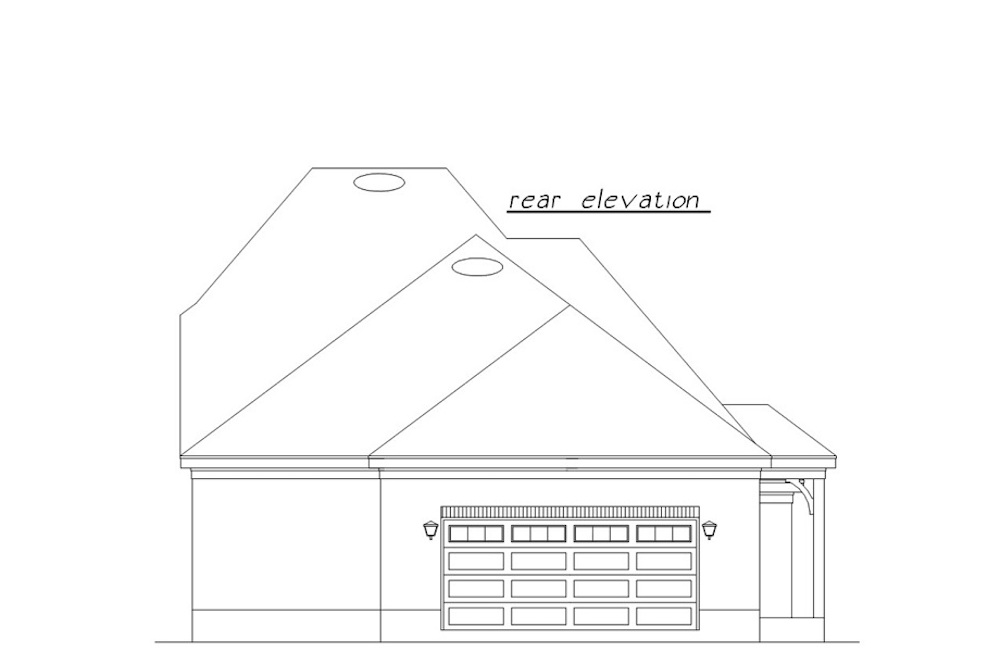 Home Plan Rear Elevation of this 3-Bedroom,2030 Sq Ft Plan -203-1014