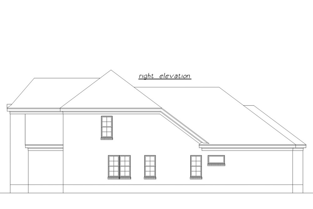 Home Plan Right Elevation of this 3-Bedroom,2030 Sq Ft Plan -203-1014