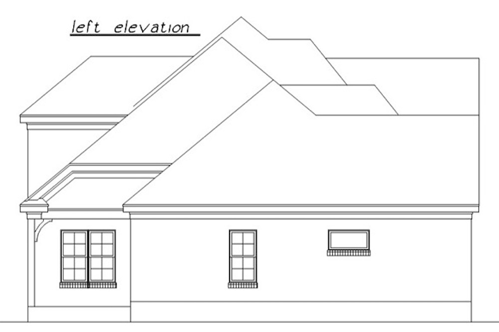 Home Plan Left Elevation of this 3-Bedroom,2376 Sq Ft Plan -203-1015