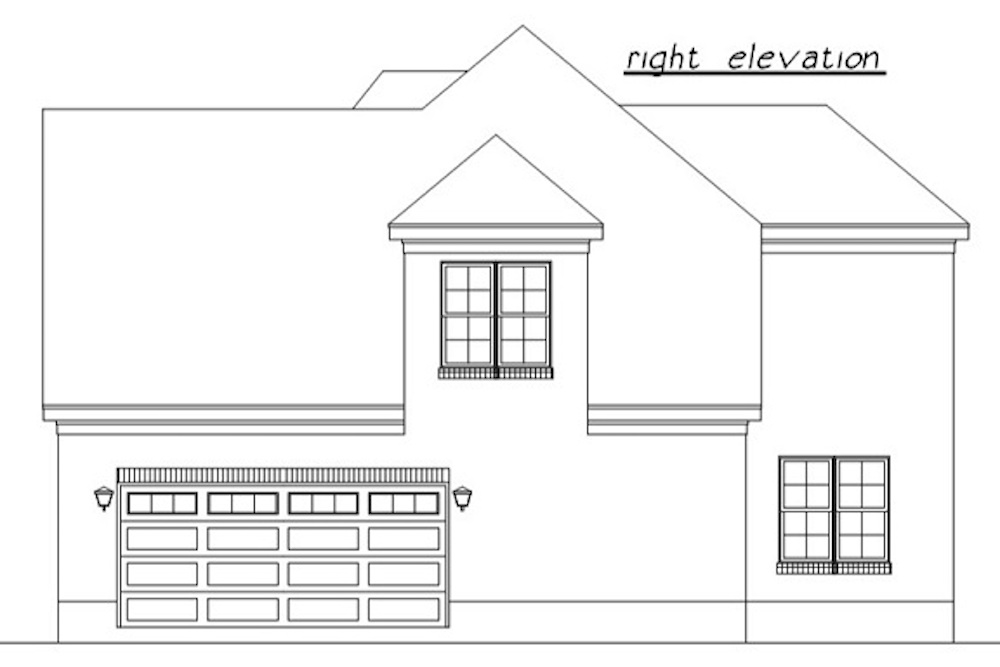 Home Plan Right Elevation of this 3-Bedroom,2376 Sq Ft Plan -203-1015