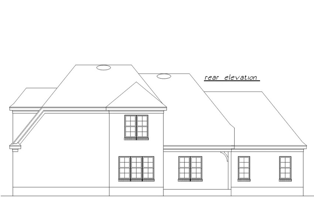 Home Plan Rear Elevation of this 3-Bedroom,2376 Sq Ft Plan -203-1015