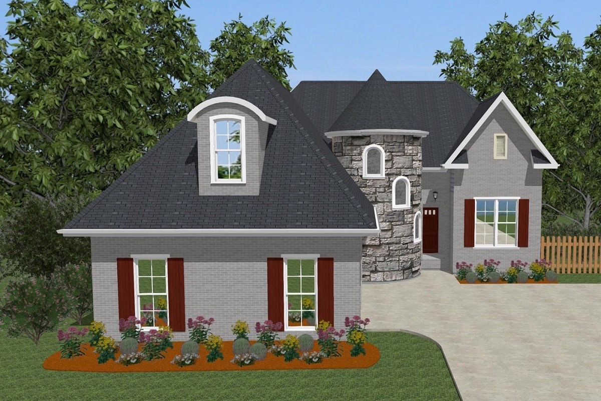 Front View of this 3-Bedroom, 2026 Sq Ft Plan - 203-1016