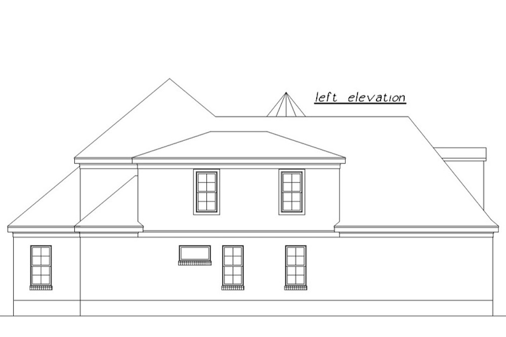 Home Plan Left Elevation of this 3-Bedroom,2026 Sq Ft Plan -203-1016