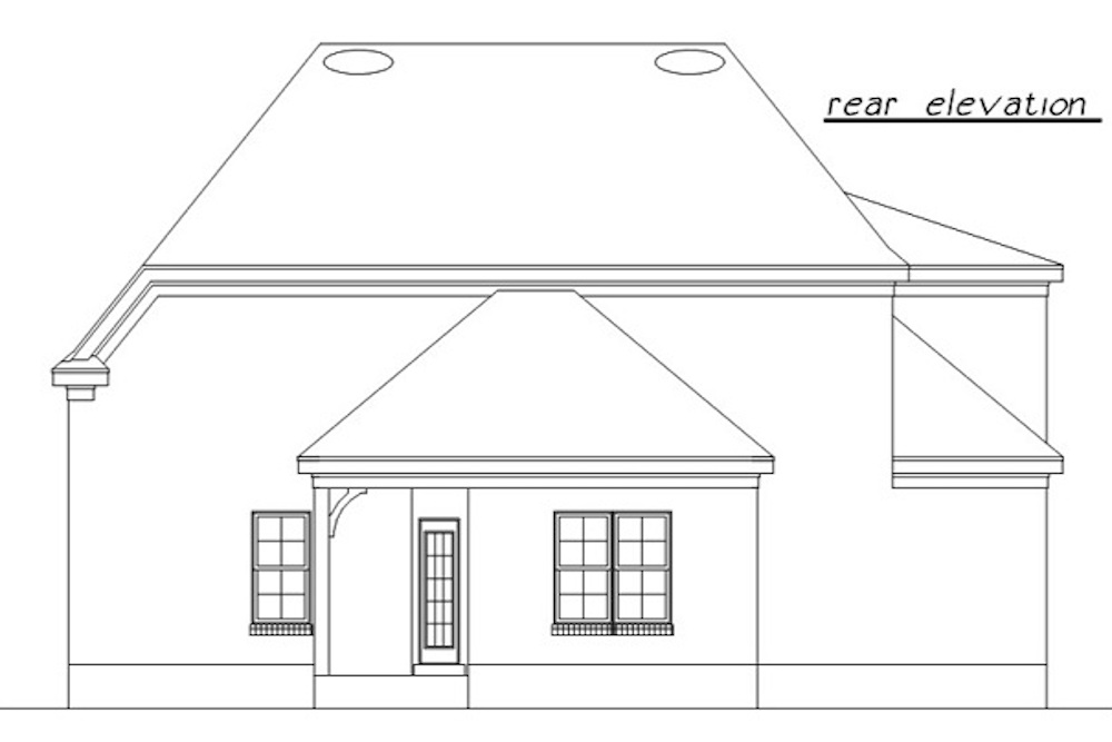 Home Plan Rear Elevation of this 3-Bedroom,2026 Sq Ft Plan -203-1016
