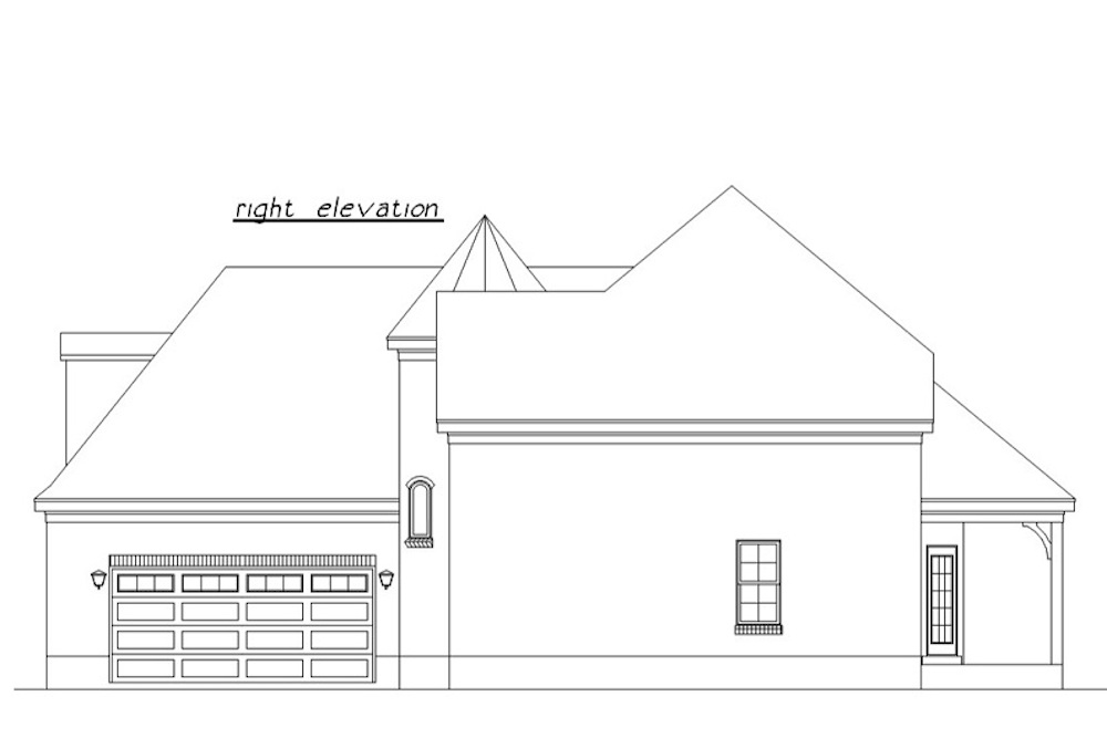 Home Plan Right Elevation of this 3-Bedroom,2026 Sq Ft Plan -203-1016