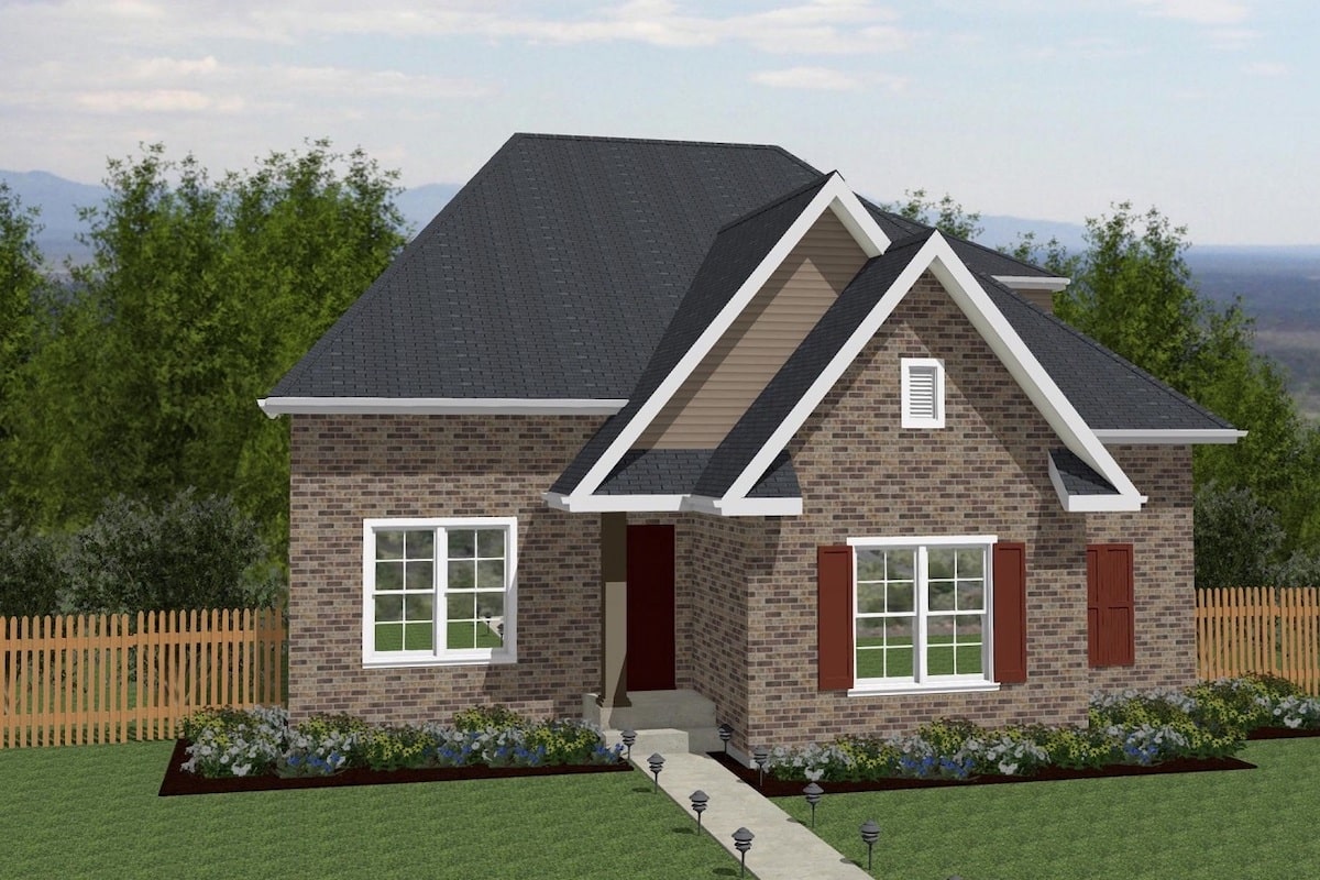 Front View of this 3-Bedroom, 1411 Sq Ft Plan - 203-1017