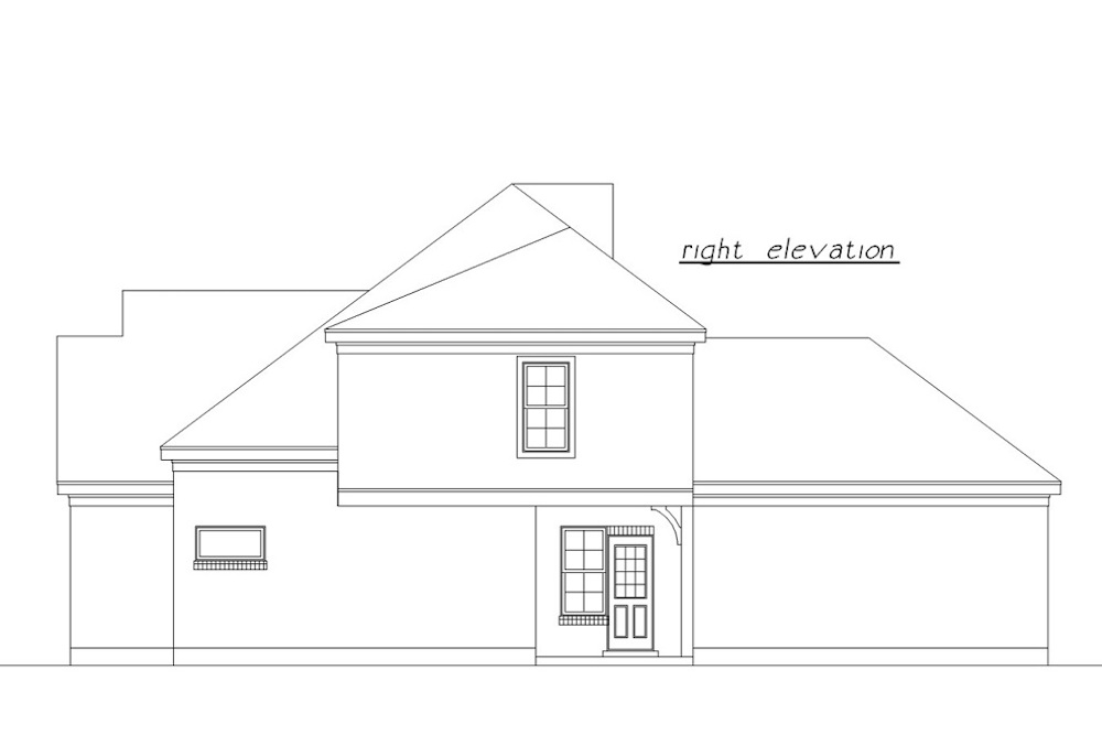 Home Plan Right Elevation of this 3-Bedroom,1411 Sq Ft Plan -203-1017