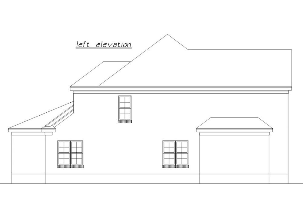 Home Plan Left Elevation of this 4-Bedroom,2608 Sq Ft Plan -203-1018