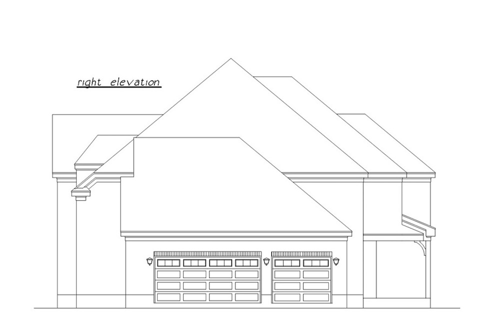 Home Plan Right Elevation of this 5-Bedroom,3876 Sq Ft Plan -203-1019