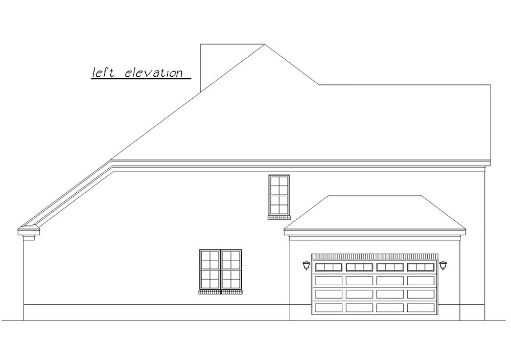 Home Plan Left Elevation of this 3-Bedroom,1913 Sq Ft Plan -203-1020