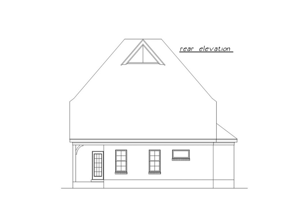 Home Plan Rear Elevation of this 3-Bedroom,1913 Sq Ft Plan -203-1020