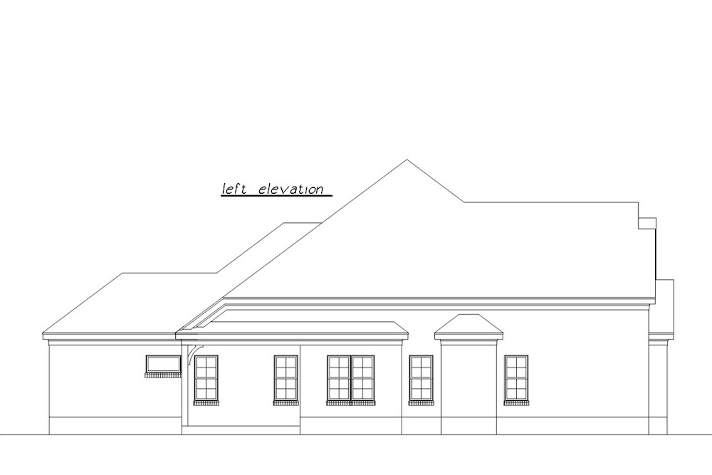 Home Plan Left Elevation of this 3-Bedroom,2096 Sq Ft Plan -203-1021