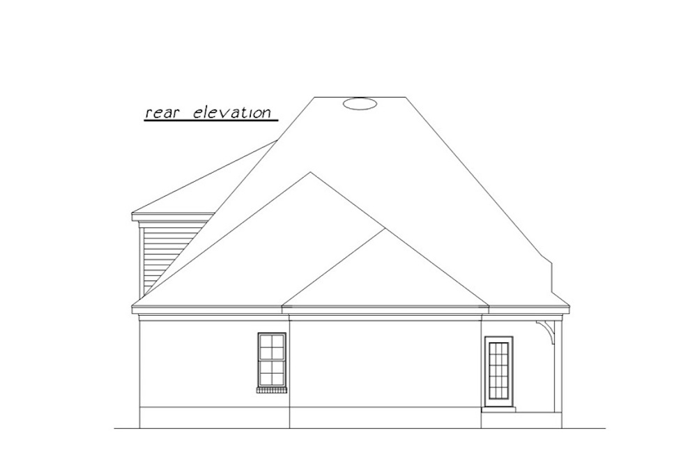 Home Plan Rear Elevation of this 3-Bedroom,2096 Sq Ft Plan -203-1021