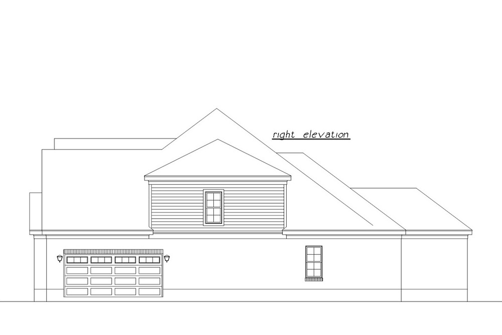 Home Plan Right Elevation of this 3-Bedroom,2096 Sq Ft Plan -203-1021
