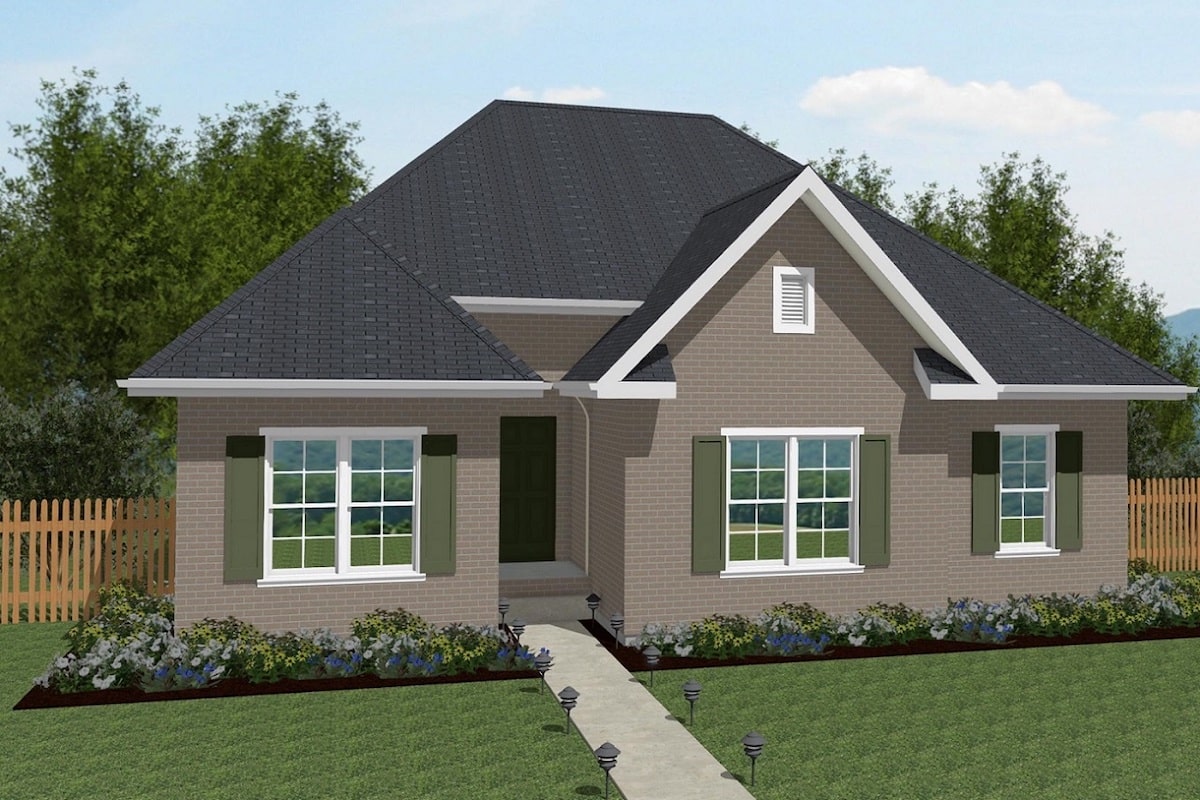Front View of this 3-Bedroom, 1252 Sq Ft Plan - 203-1022