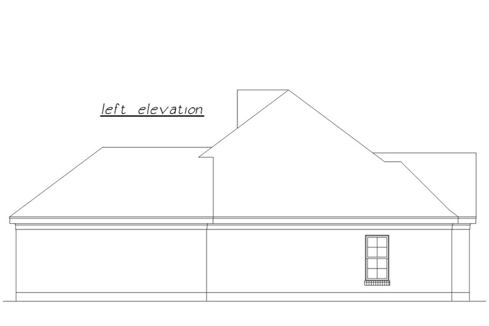 Home Plan Left Elevation of this 3-Bedroom,1252 Sq Ft Plan -203-1022