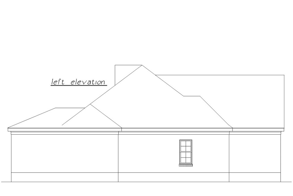Home Plan Left Elevation of this 3-Bedroom,1639 Sq Ft Plan -203-1023