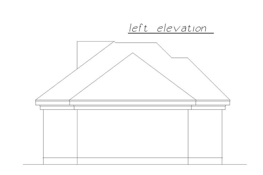 Home Plan Left Elevation of this 2-Bedroom,718 Sq Ft Plan -203-1024