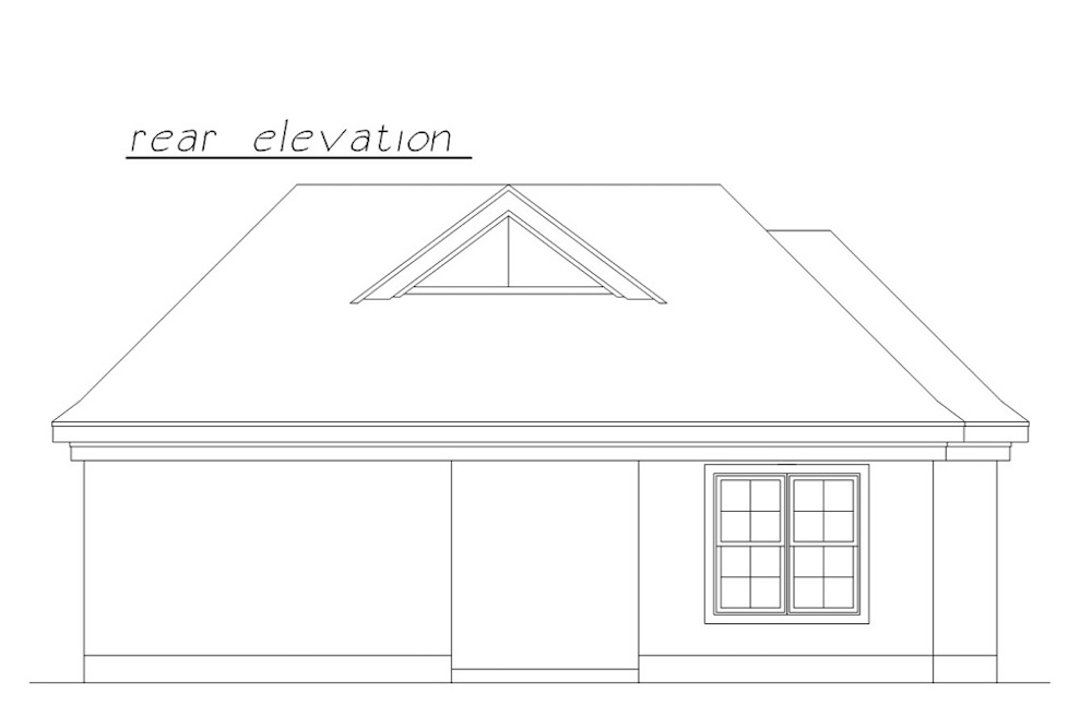 Home Plan Rear Elevation of this 2-Bedroom,718 Sq Ft Plan -203-1024