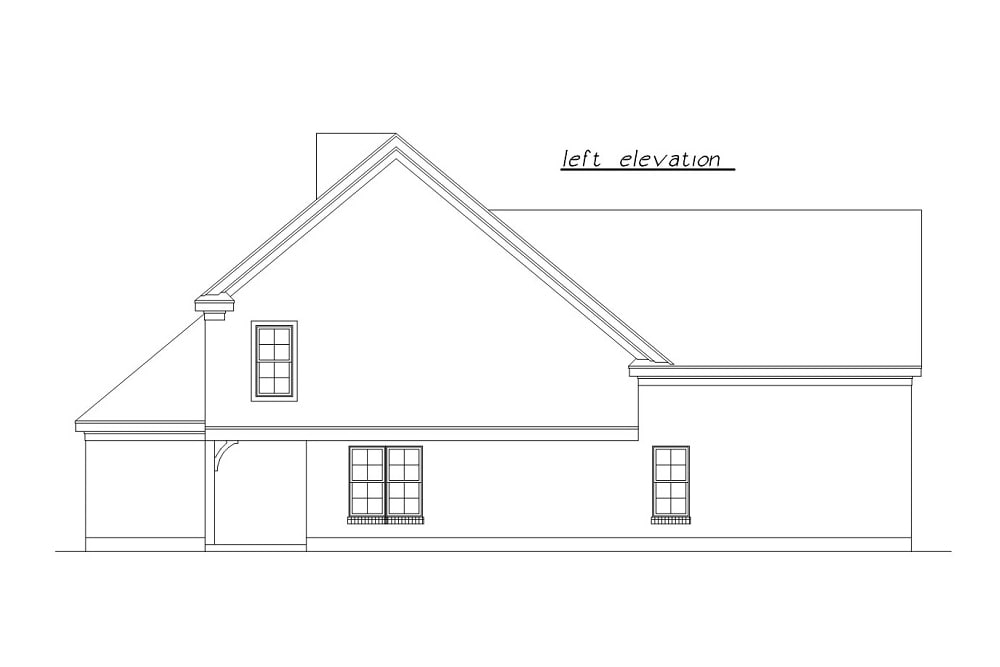 Home Plan Left Elevation of this 3-Bedroom,1590 Sq Ft Plan -203-1025