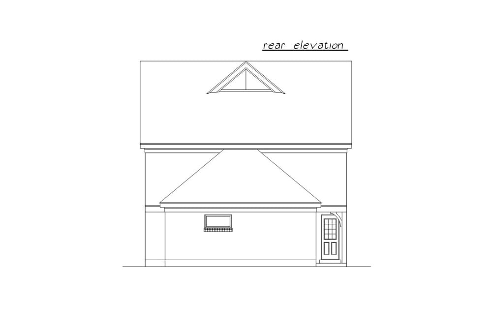 Home Plan Rear Elevation of this 3-Bedroom,1590 Sq Ft Plan -203-1025
