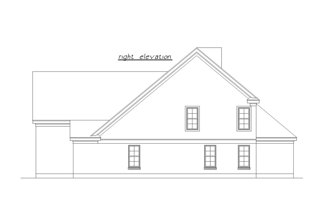 Home Plan Right Elevation of this 3-Bedroom,1590 Sq Ft Plan -203-1025