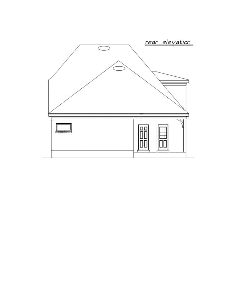 Home Plan Rear Elevation of this 3-Bedroom,2199 Sq Ft Plan -203-1026