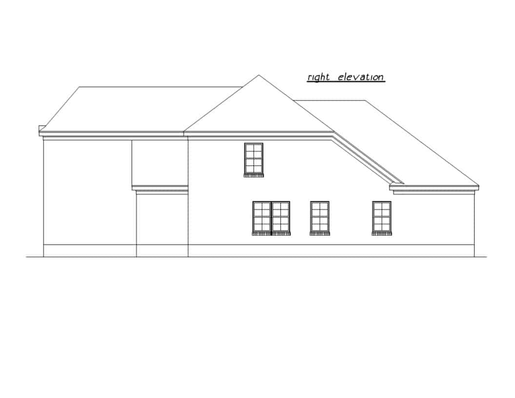 Home Plan Right Elevation of this 3-Bedroom,2199 Sq Ft Plan -203-1026