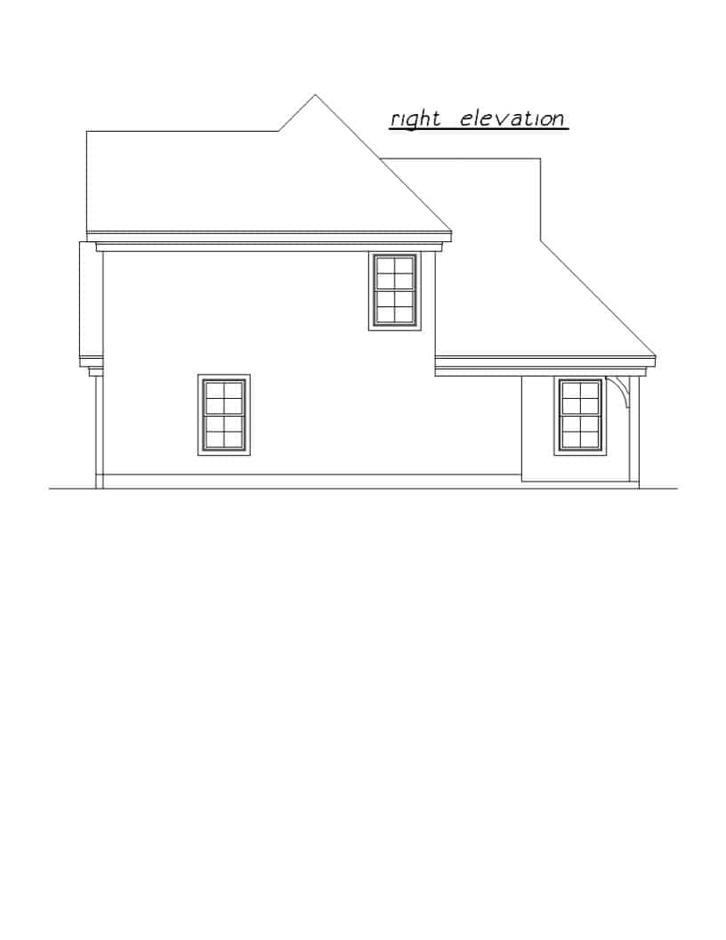 Home Plan Right Elevation of this 3-Bedroom,1379 Sq Ft Plan -203-1027