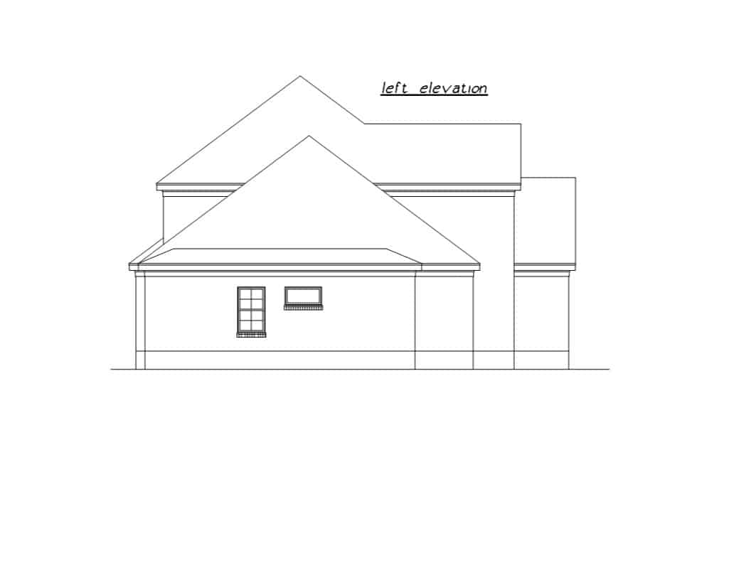 Home Plan Left Elevation of this 3-Bedroom,2346 Sq Ft Plan -203-1029