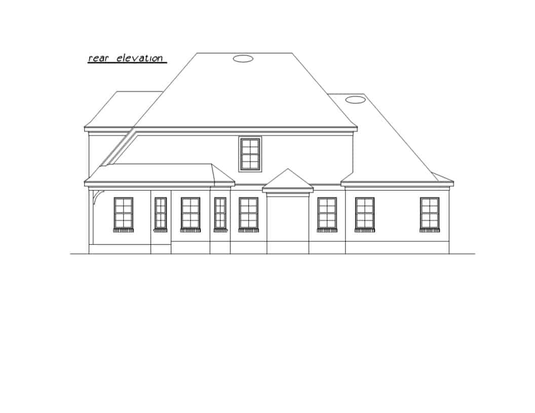 Home Plan Rear Elevation of this 3-Bedroom,2346 Sq Ft Plan -203-1029