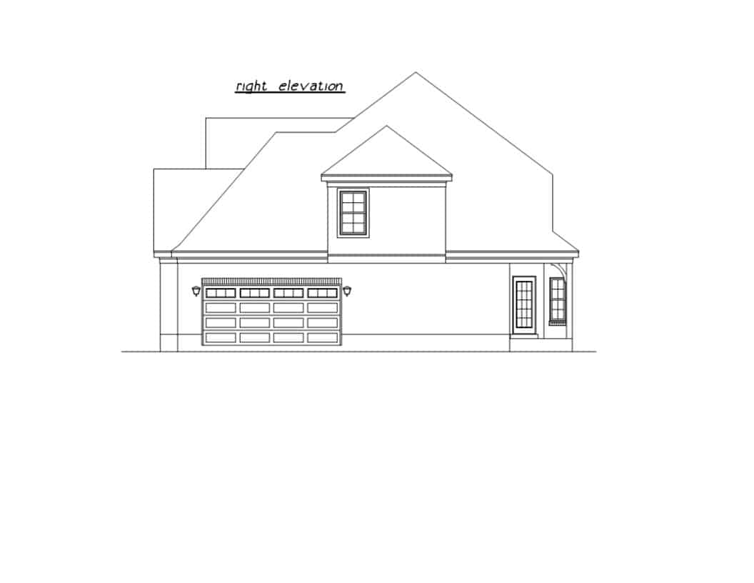 Home Plan Right Elevation of this 3-Bedroom,2346 Sq Ft Plan -203-1029