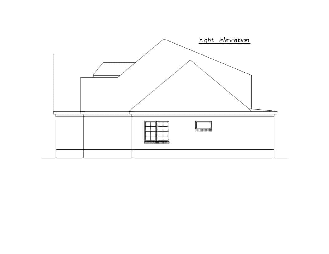 Home Plan Right Elevation of this 3-Bedroom,2407 Sq Ft Plan -203-1030